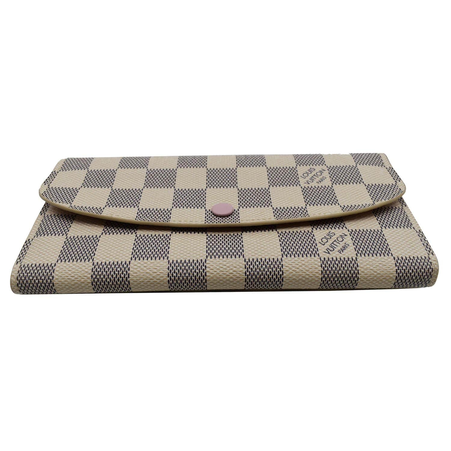 LOUIS VUITTON Emilie Damier Azur Wallet White