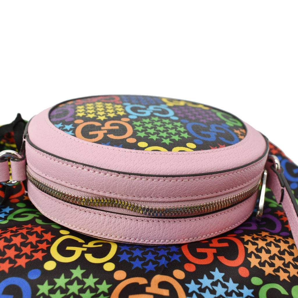 GUCCI Gucci Psychedelic Round Leather Crossbody Bag Multicolor 603938