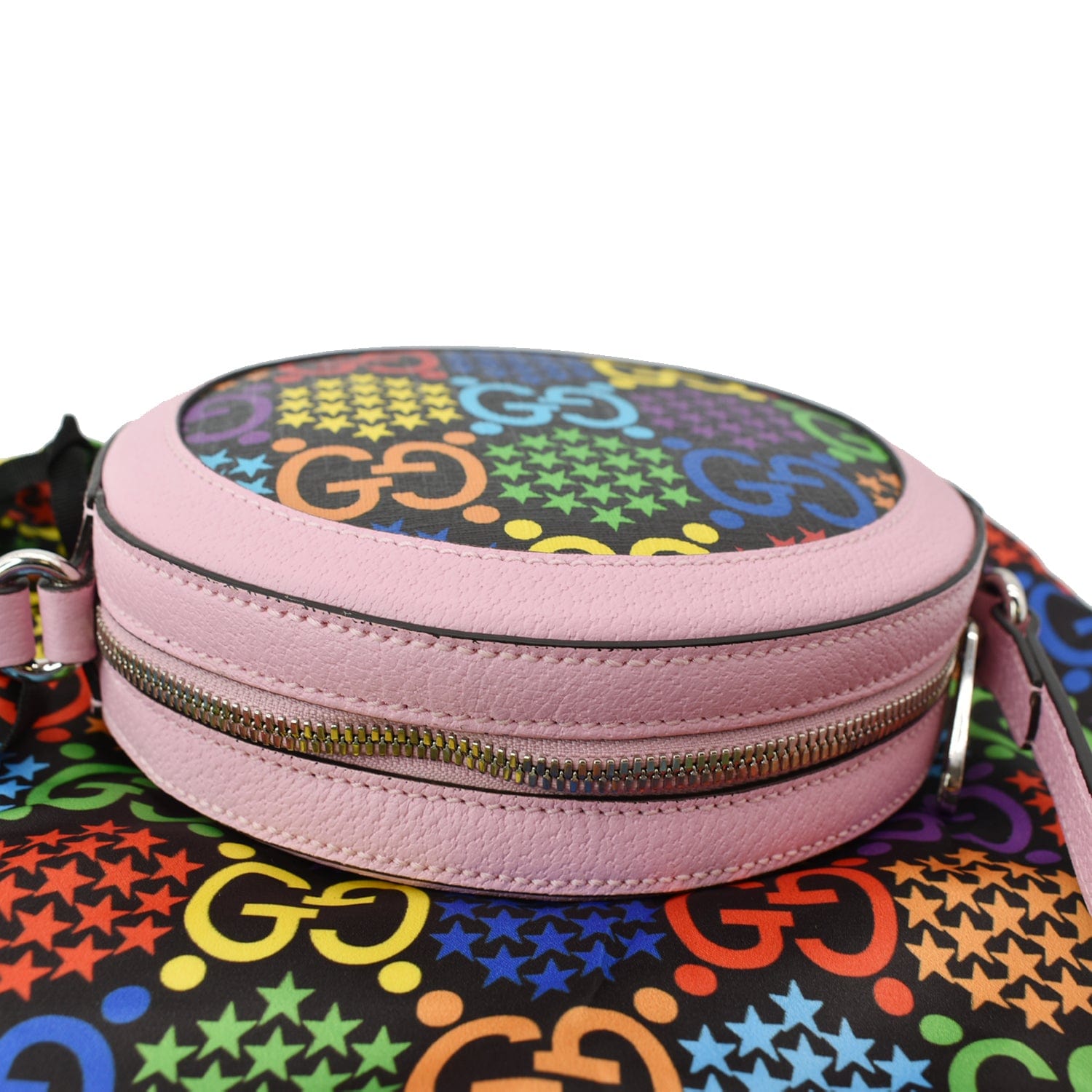 GUCCI Gucci Psychedelic Round Leather Crossbody Bag Multicolor 603938