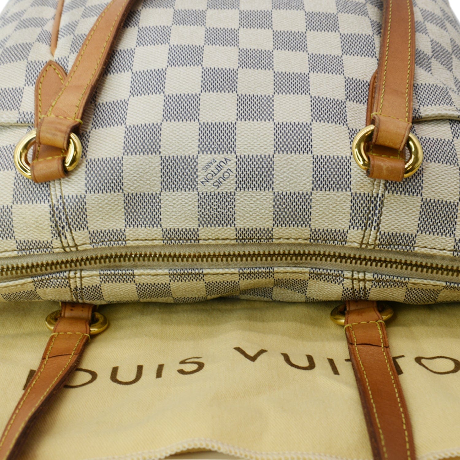 LOUIS VUITTON Totally PM Damier Azur Shoulder Bag White