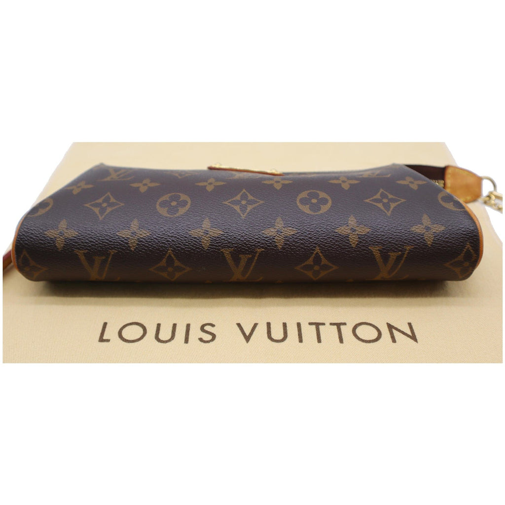 LOUIS VUITTON Eva Monogram Canvas Pochette Crossbody Bag Brown