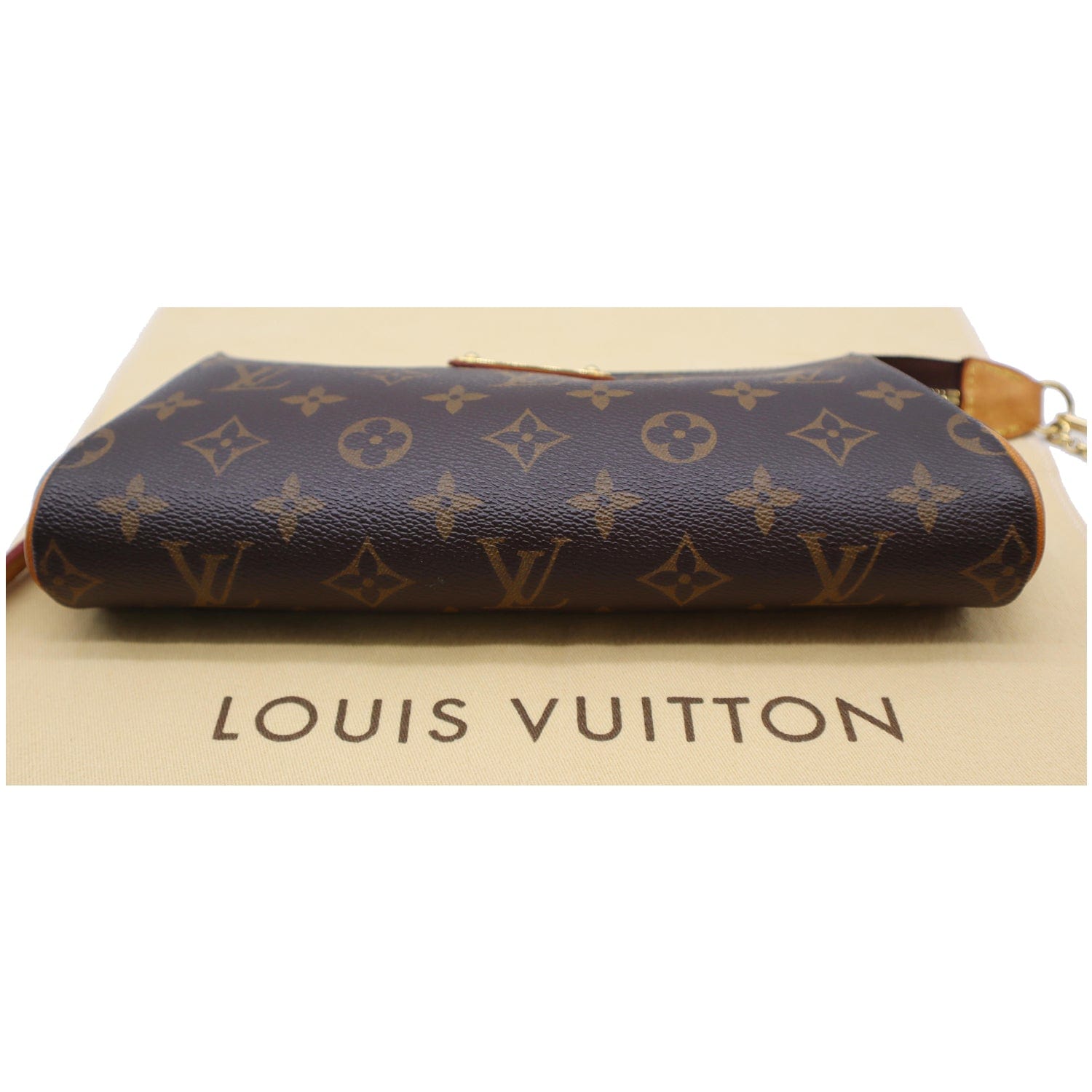 LOUIS VUITTON Eva Monogram Canvas Pochette Crossbody Bag Brown