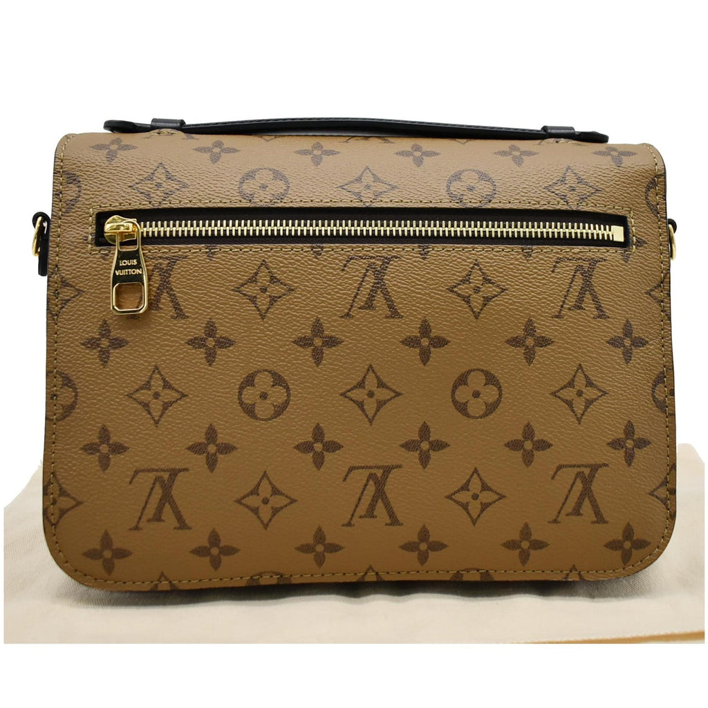 LOUIS VUITTON Metis Pochette Reverse Monogram Canvas Crossbody Bag Brown