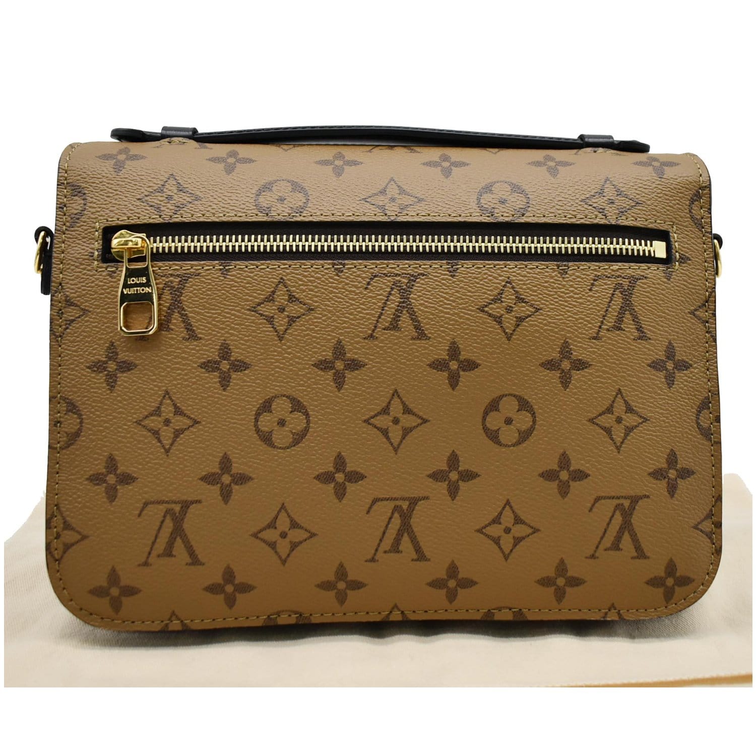 LOUIS VUITTON Metis Pochette Reverse Monogram Canvas Crossbody Bag Brown