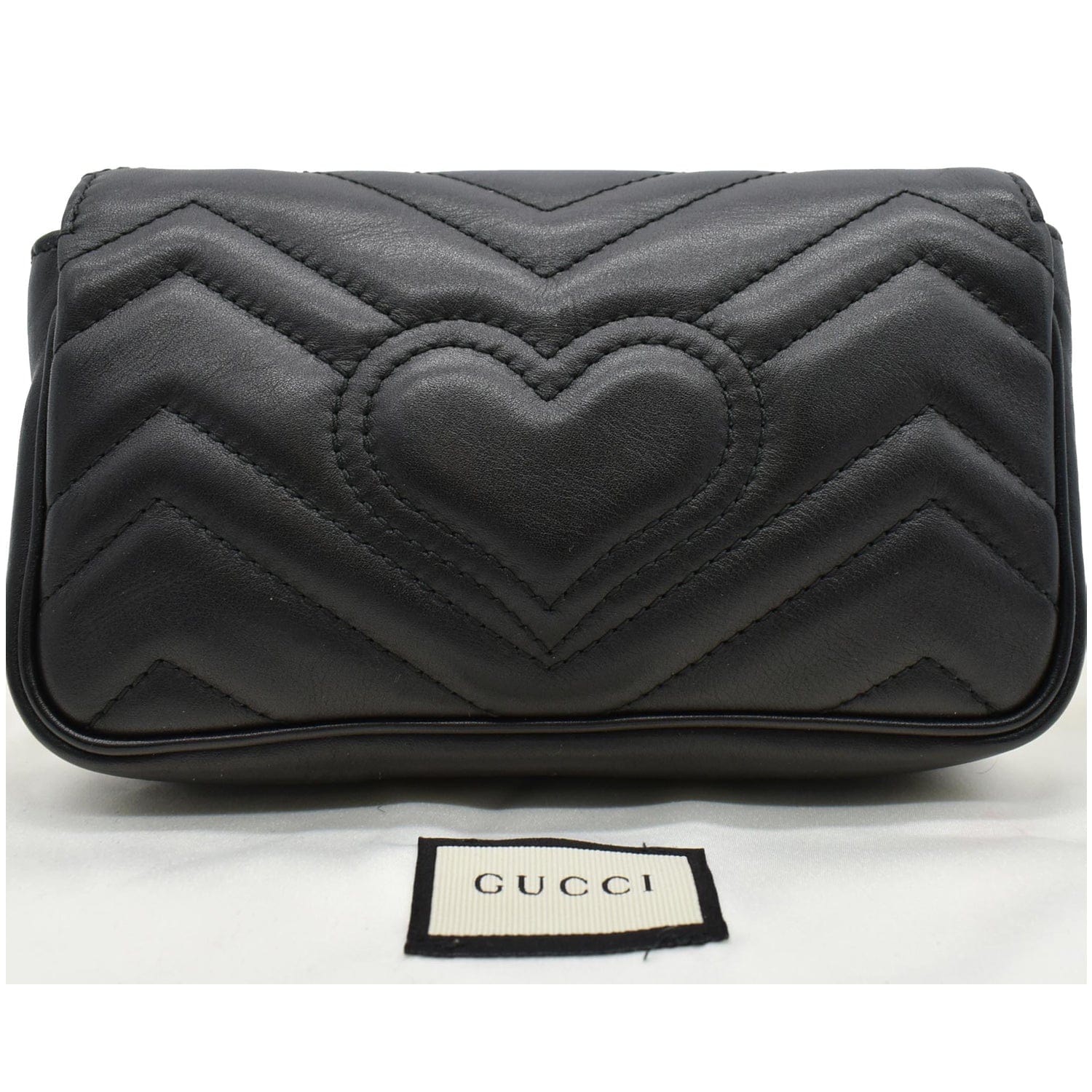 GUCCI Gucci Marmont Matelasse Leather Super Mini Crossbody Bag Black