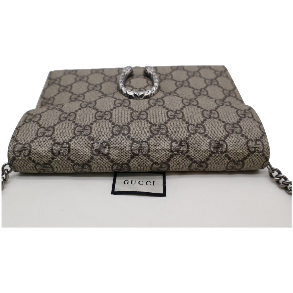 GUCCI Dionysus Gucci Supreme Crossbody Chain Wallet Beige 401231