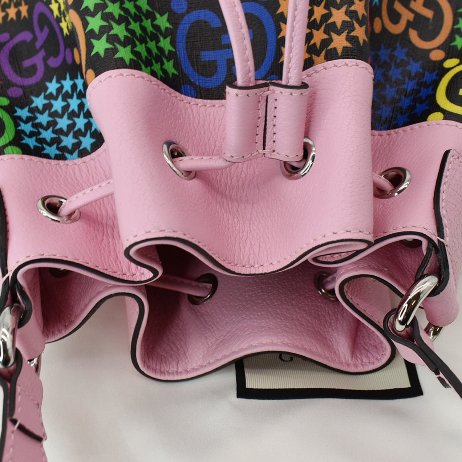 GUCCI Gucci Psychedelic Leather Bucket Shoulder Bag Multicolor 598149