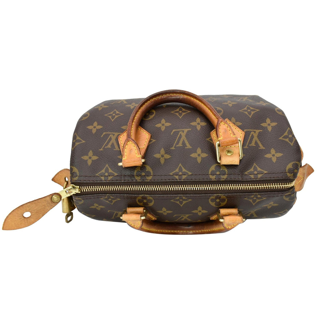 LOUIS VUITTON Speedy 25 Monogram Canvas Satchel Bag Brown - 10% OFF