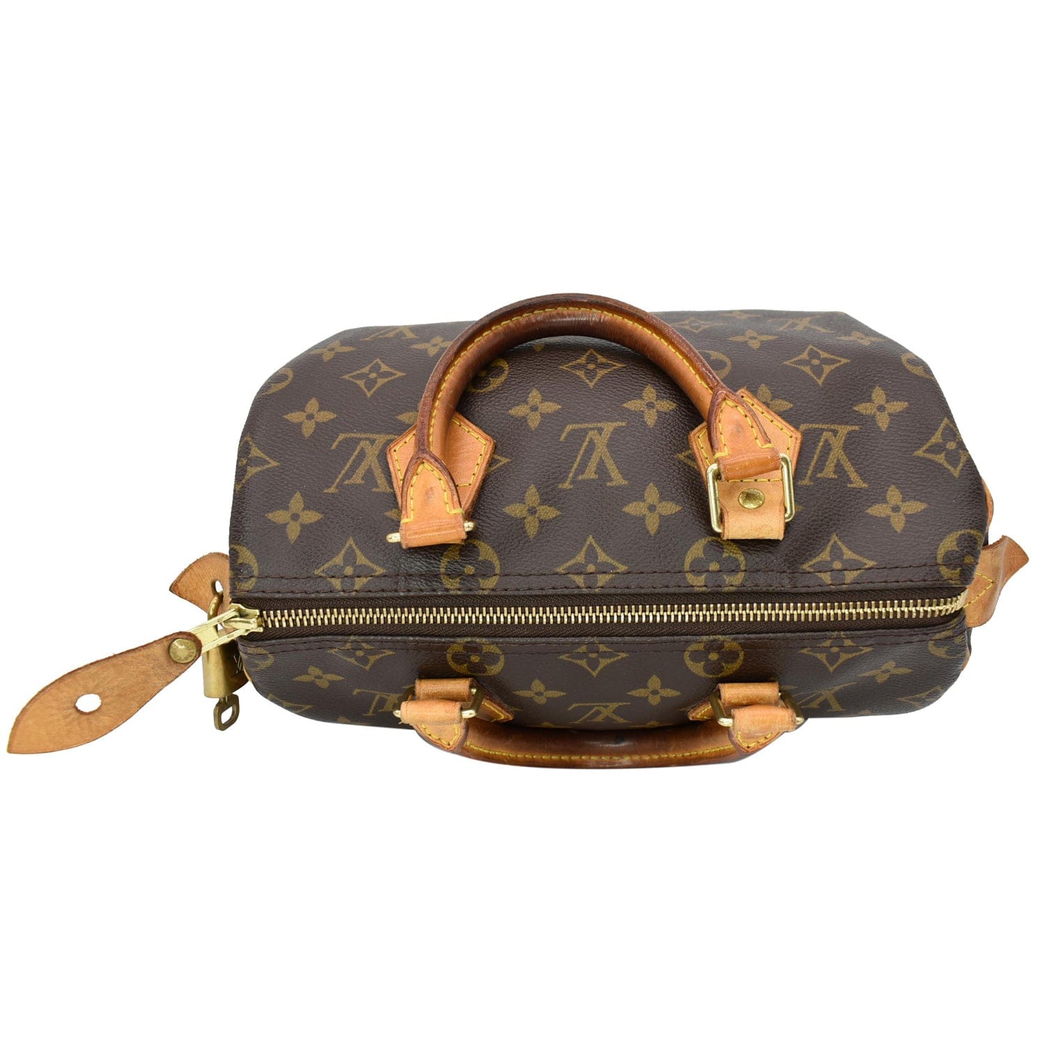 LOUIS VUITTON Speedy 25 Monogram Canvas Satchel Bag Brown - 10% OFF