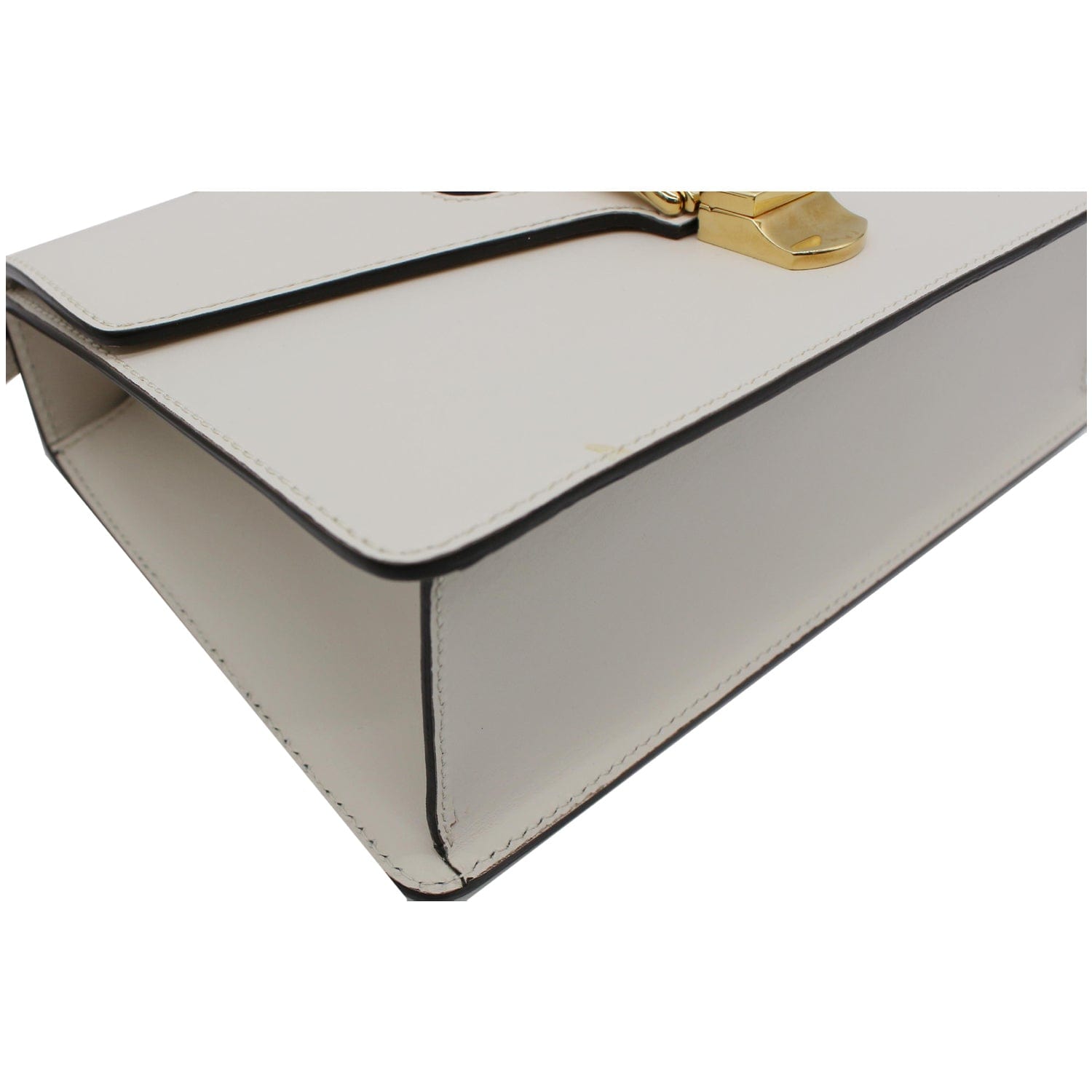 GUCCI Sylvie Small  Top Handle Bag White 421828