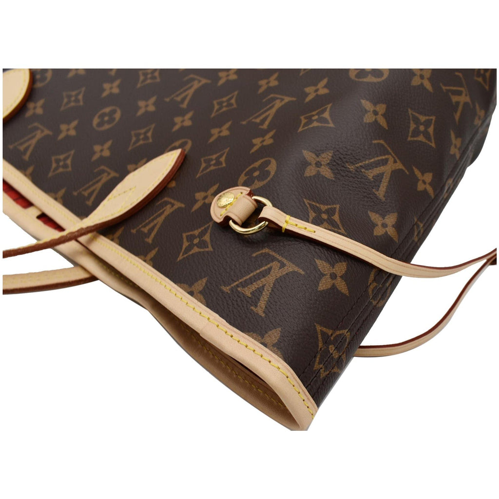 LOUIS VUITTON Neverfull MM Monogram Canvas Tote Bag Brown