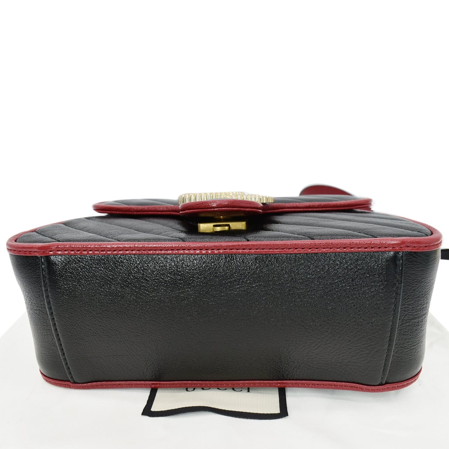 GUCCI Gucci Torchon Marmont Mini Top Handle Crossbody Bag 583571 Black/Cerise - Hot Deals