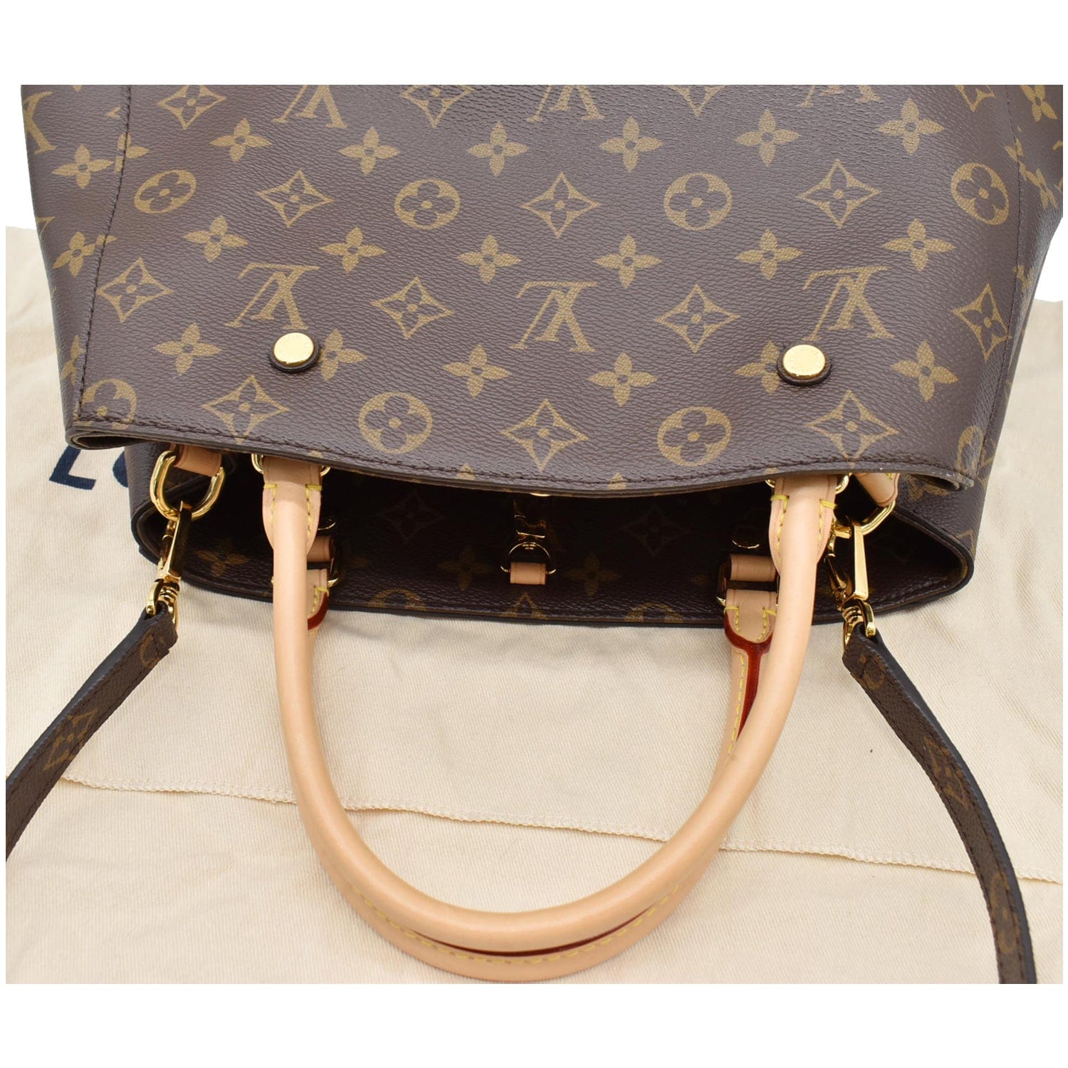 LOUIS VUITTON Montaigne MM Monogram Canvas Shoulder Bag Brown