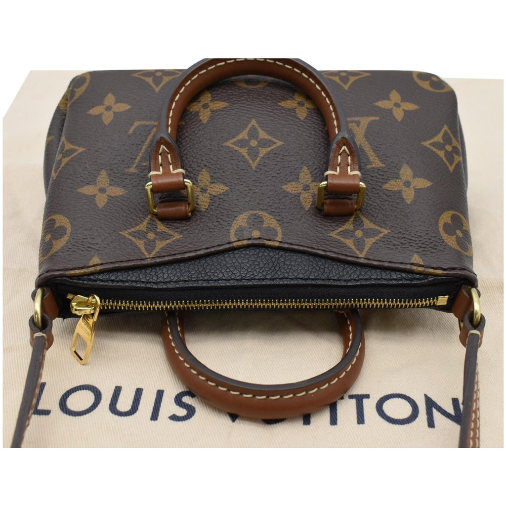 LOUIS VUITTON Nano Pallas Monogram Canvas Crossbody Bag Brown