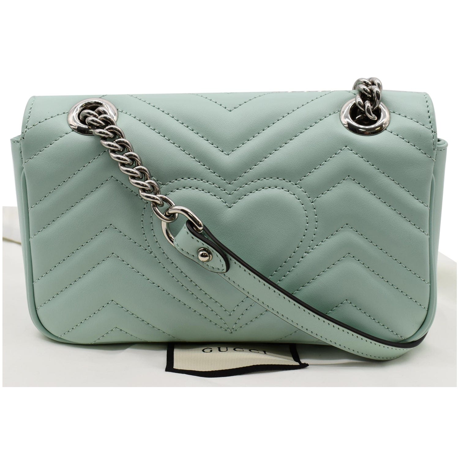 GUCCI Gucci Marmont Mini Matelasse Leather Crossbody Bag Bright Green 446744