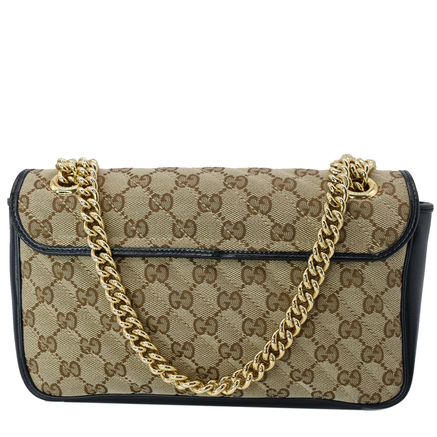 GUCCI Gucci Marmont Small Matelasse Canvas Shoulder Bag Black 443497