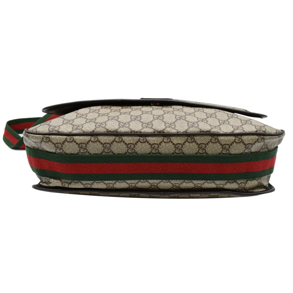 GUCCI Gucci  Web Canvas Messenger Bag Beige/Ebony 189748
