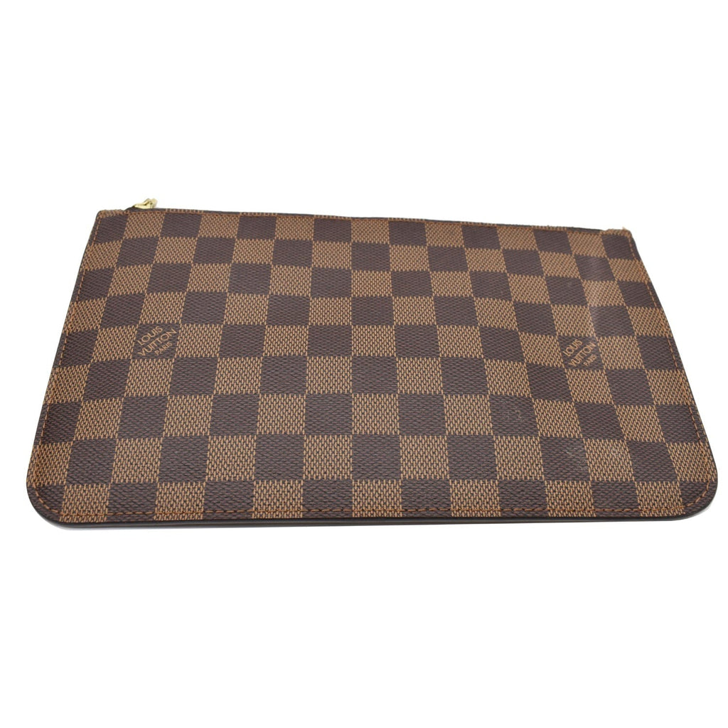LOUIS VUITTON Pochette Wristlet Pouch Damier Ebene Neverfull MM Brown