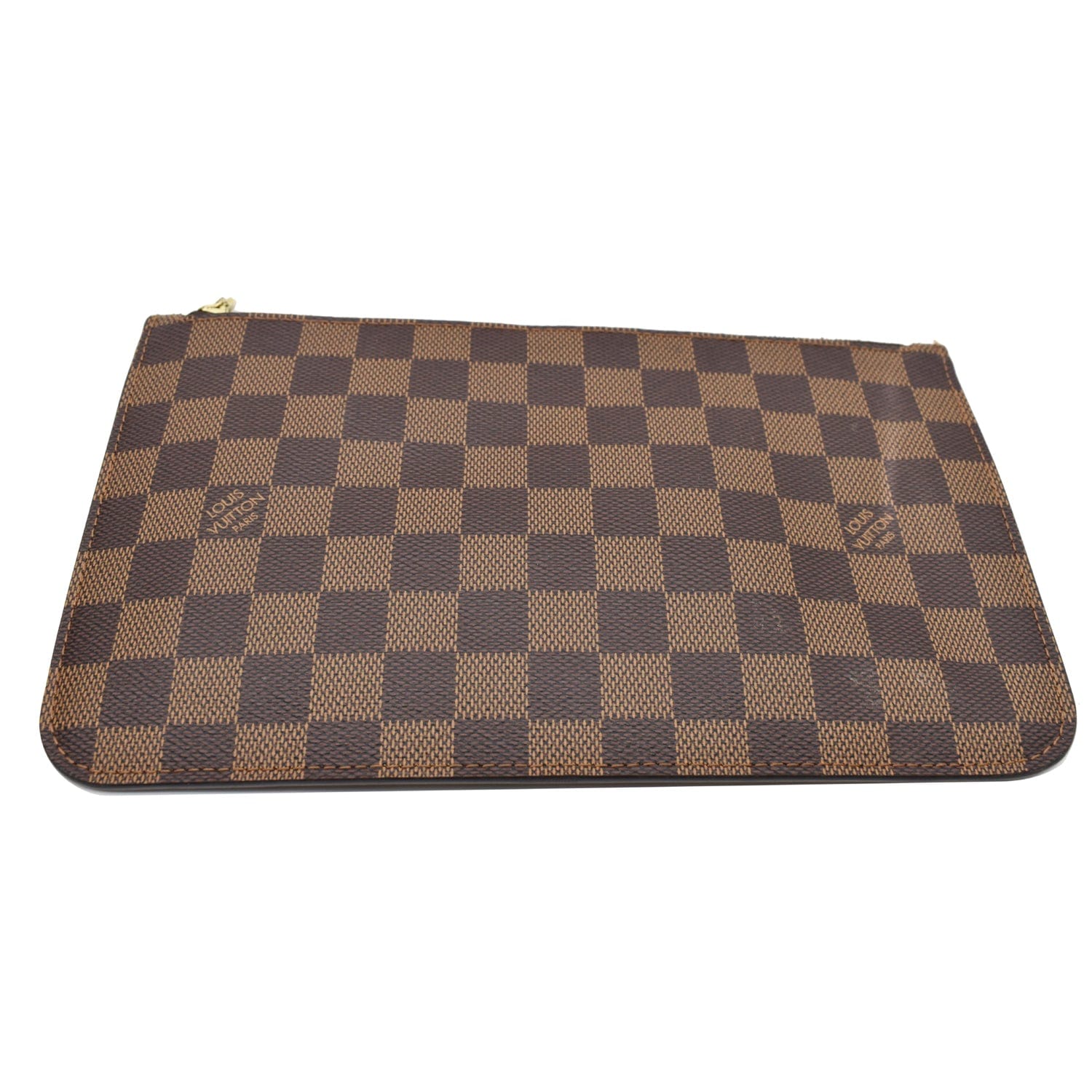 LOUIS VUITTON Pochette Wristlet Pouch Damier Ebene Neverfull MM Brown