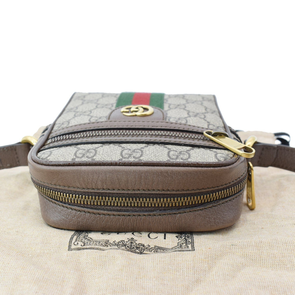 GUCCI Ophidia Gucci Supreme Canvas Shoulder Bag Beige 598127