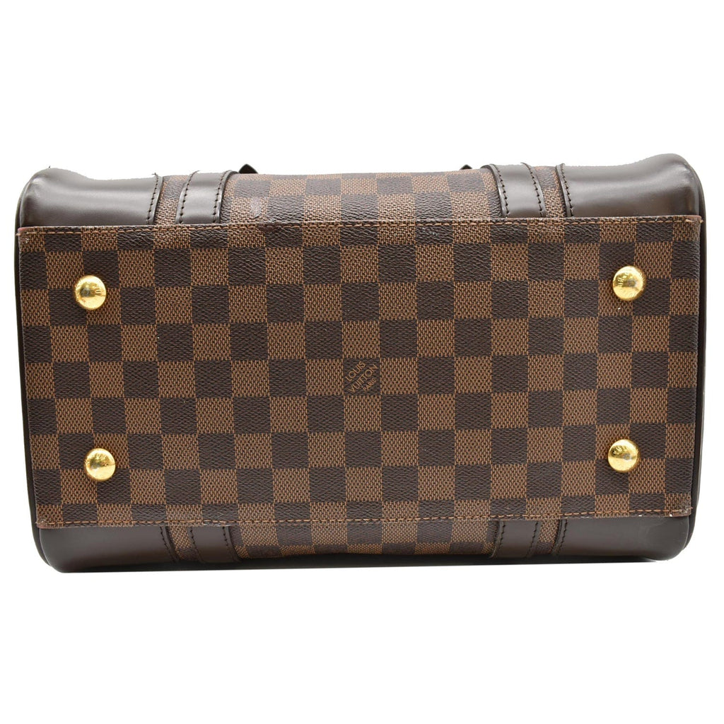 LOUIS VUITTON Berkeley Damier Ebene Satchel Bag Brown