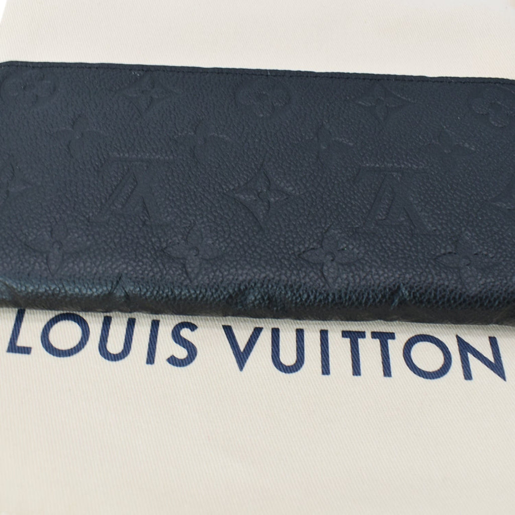 LOUIS VUITTON Clemence Empreinte Leather Wallet Black