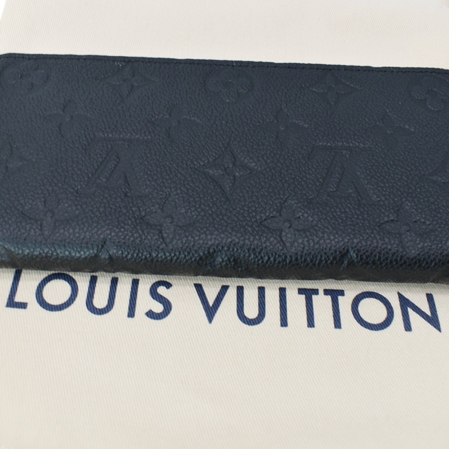 LOUIS VUITTON Clemence Empreinte Leather Wallet Black