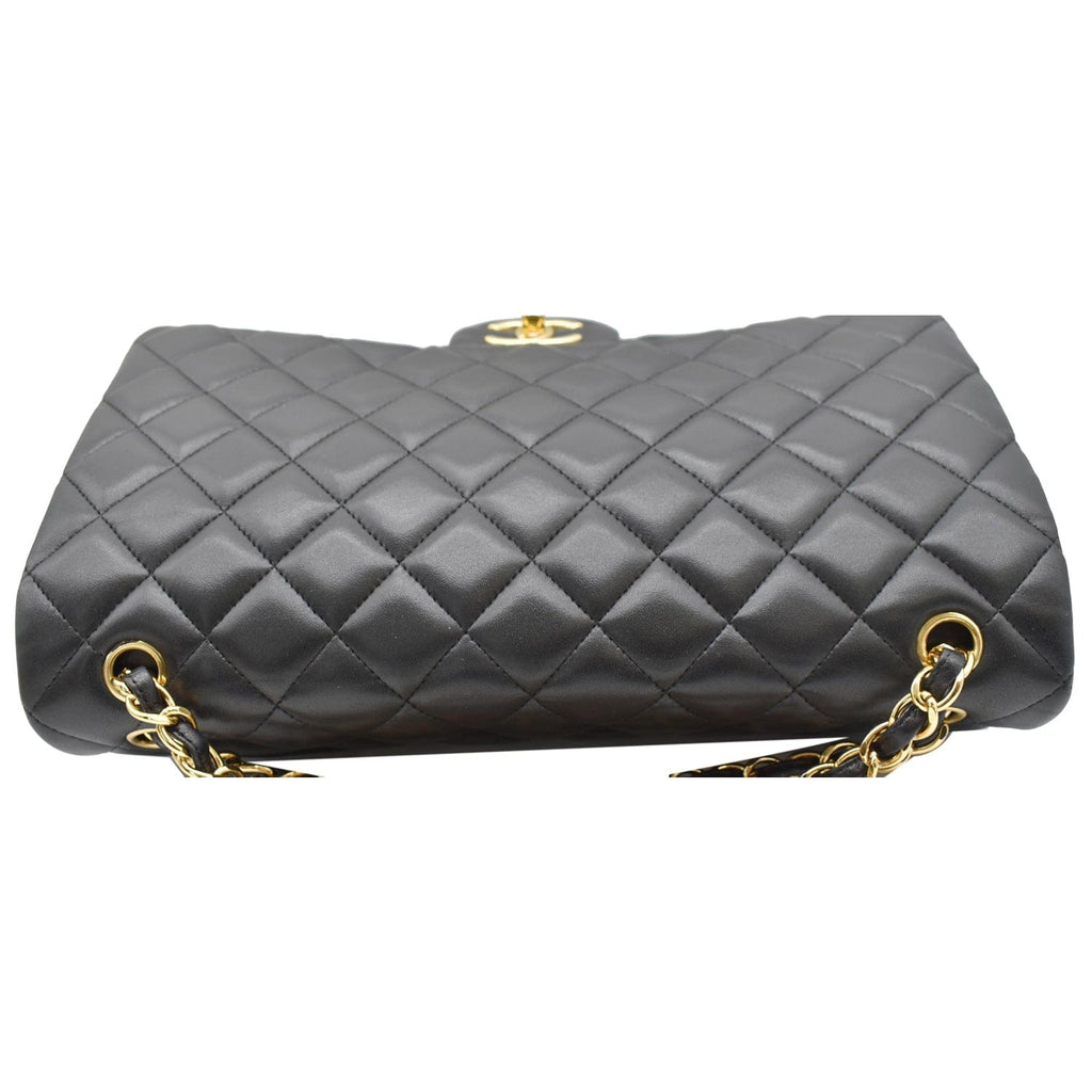 Chanel Maxi Double Flap  Leather Shoulder Bag Black