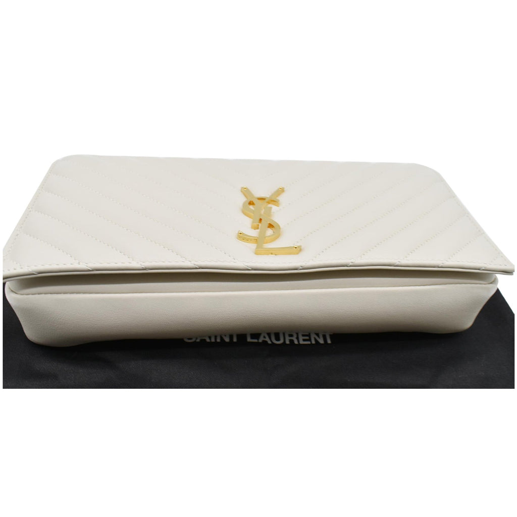 YVES SAINT LAURENT Kate Supple 99  Leather Chain Shoulder Bag Light cream
