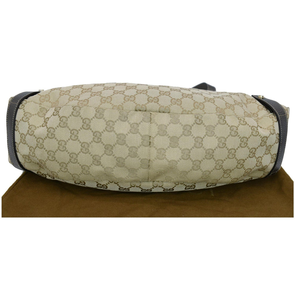GUCCI Medium Abbey Gucci Canvas Shoulder Bag Beige 130736
