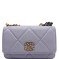Chanel 19 CC WOC Leather Wallet On Chain Crossbody Bag Light Lavender