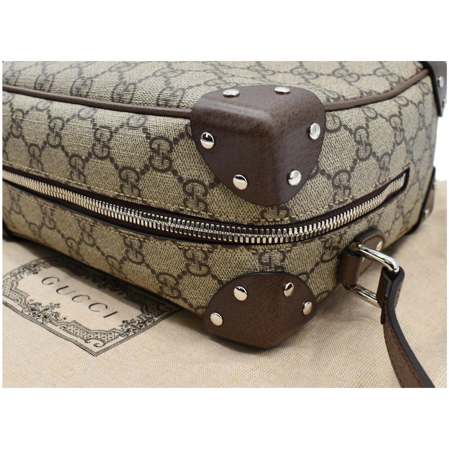 GUCCI Gucci Supreme Monogram Canvas Shoulder Bag Beige 626363