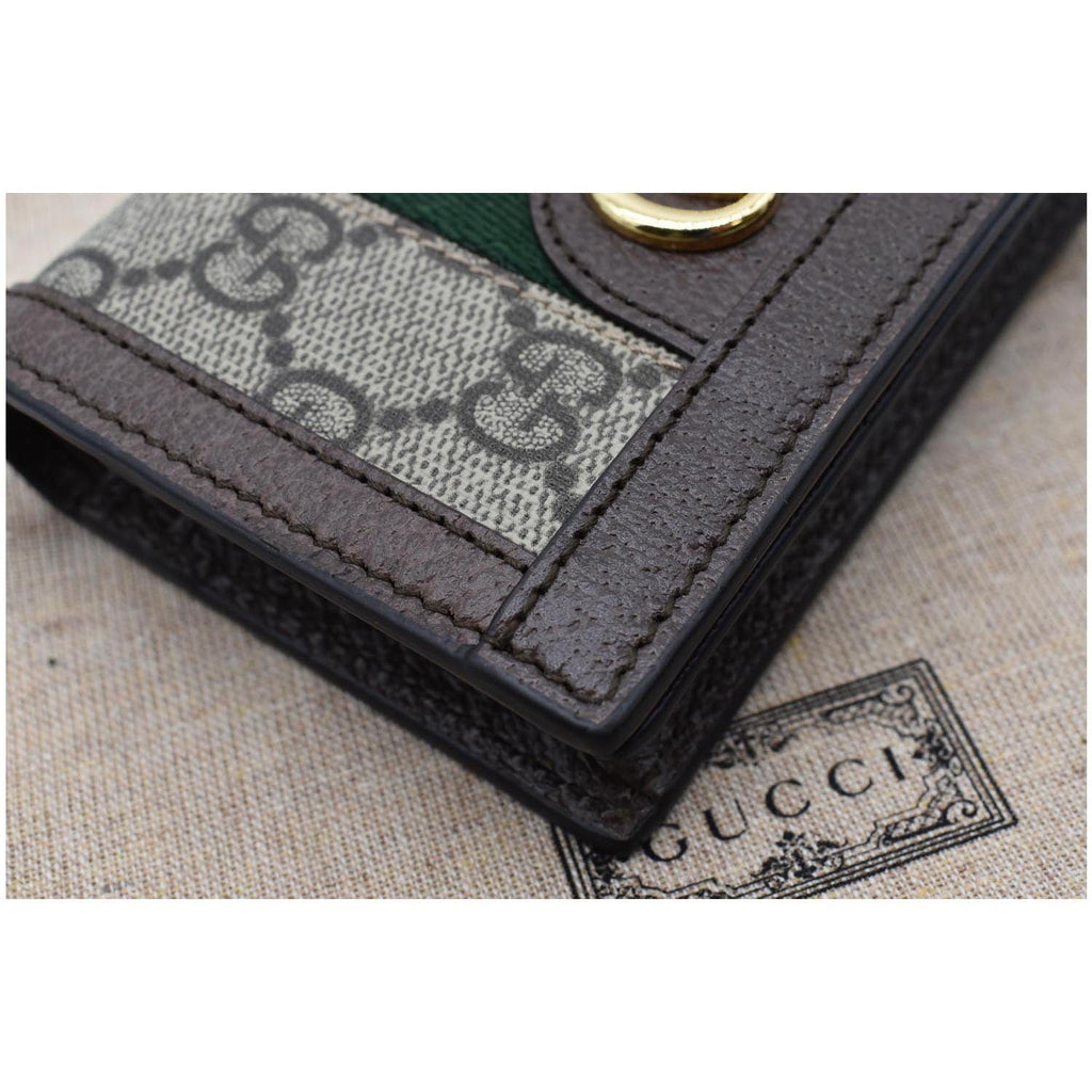 GUCCI Ophidia Gucci Card Case Wallet Beige