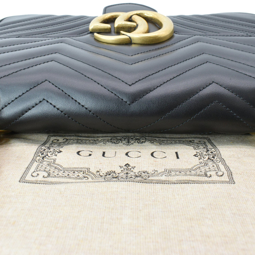 GUCCI Gucci Marmont Medium Matelasse Shoulder Bag Black 443496