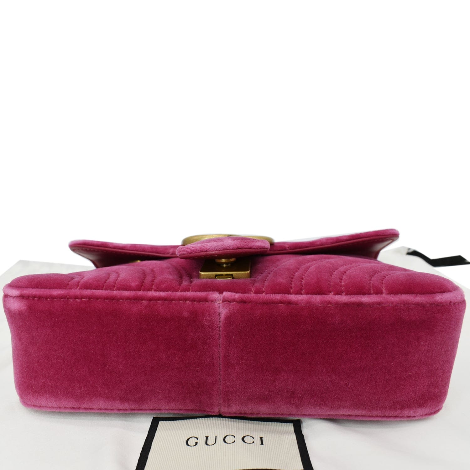 GUCCI Gucci Marmont Velvet Mini Shoulder Crossbody Bag Pink 446744