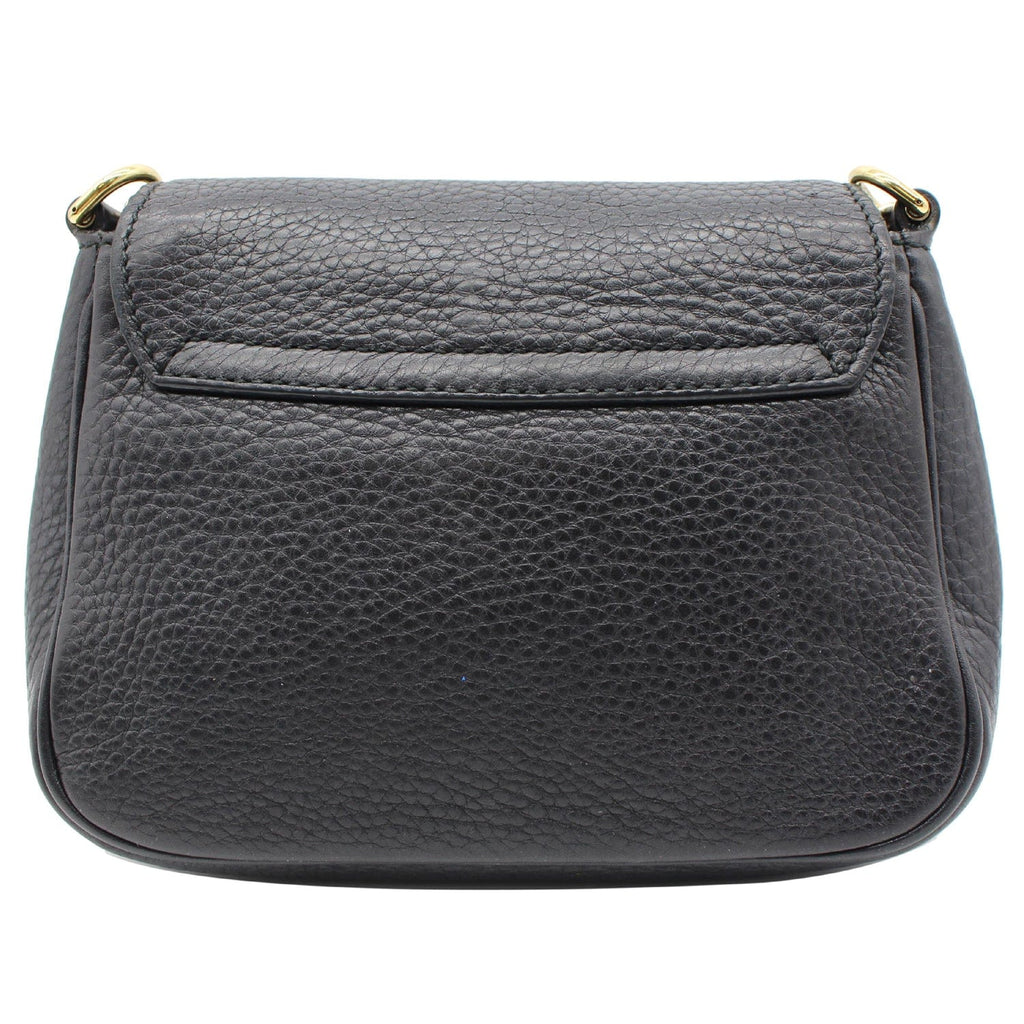 GUCCI Gucci Soho Pebbled Leather Chain Shoulder Bag Black 323190