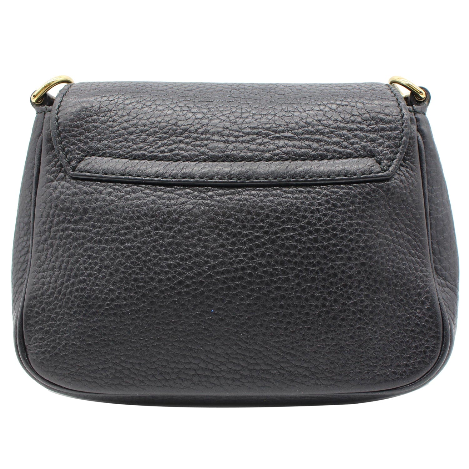 GUCCI Gucci Soho Pebbled Leather Chain Shoulder Bag Black 323190