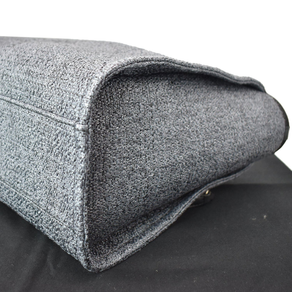 Chanel Deauville Small Lurex Boucle Canvas Tote Bag Grey