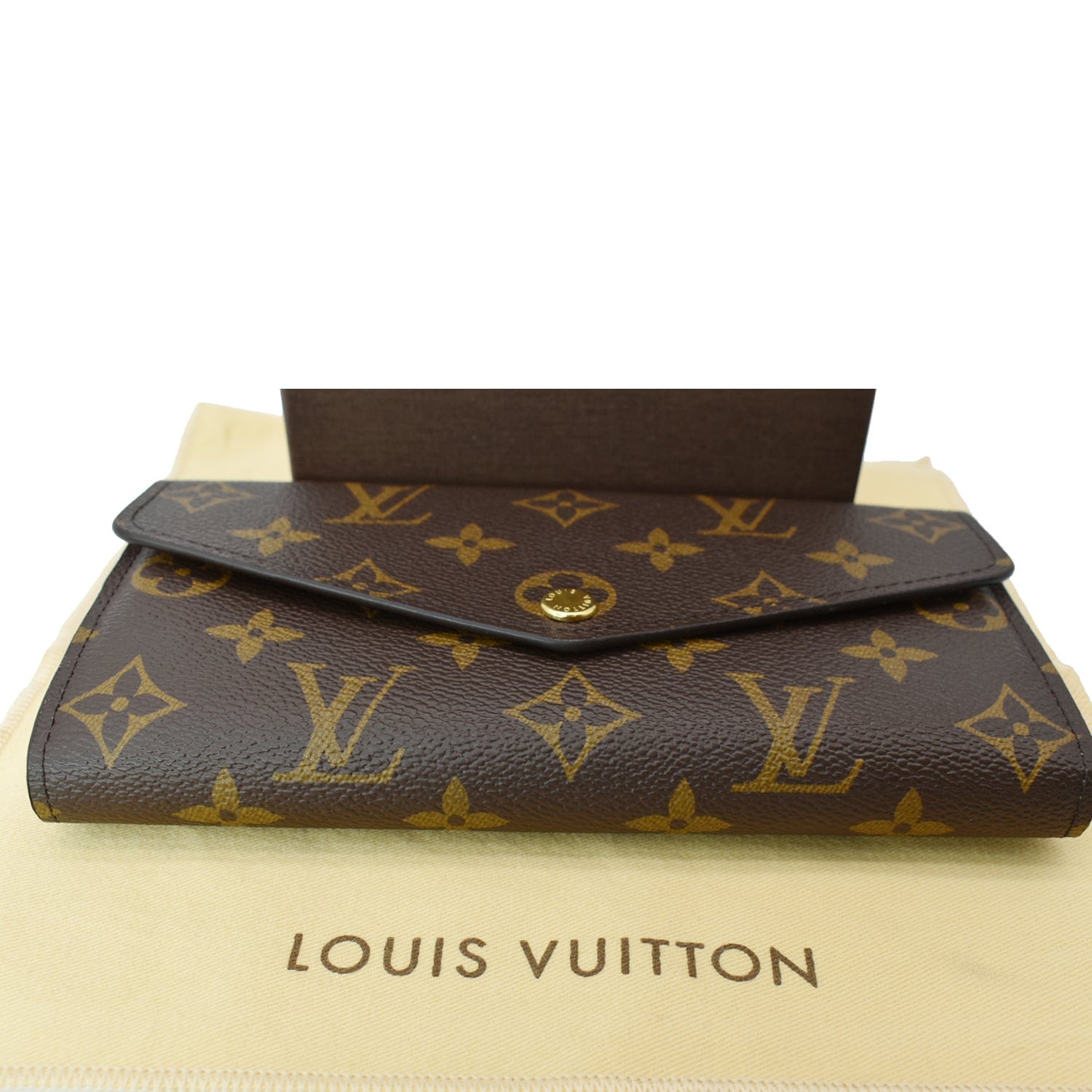 LOUIS VUITTON Sarah Monogram Canvas Wallet Brown