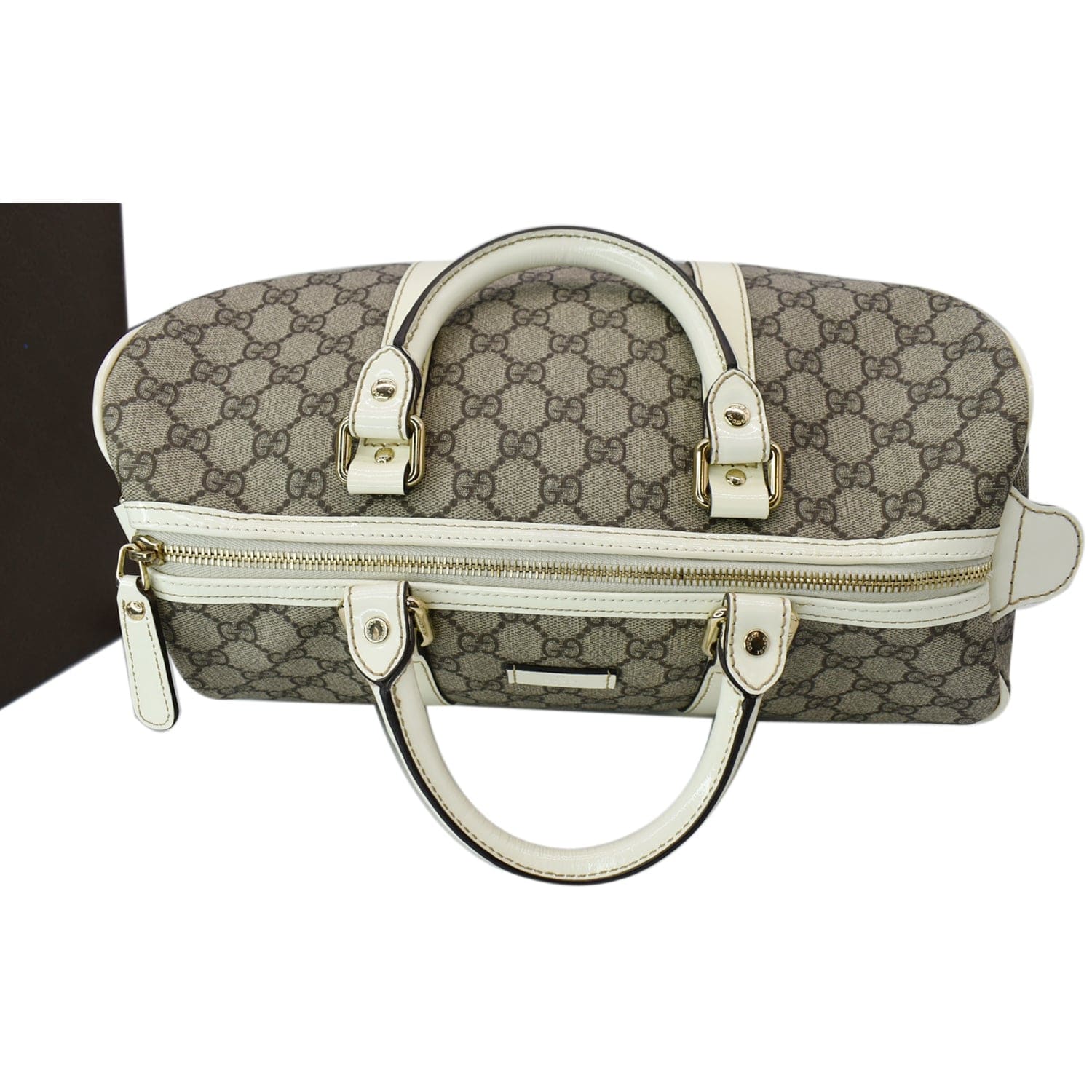 GUCCI Gucci Plus Joy Monogram Canvas Boston Bag Beige 193603