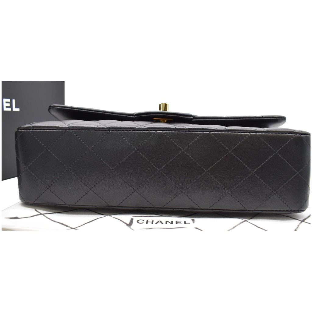 Chanel Classic Double Flap Medium Leather Shoulder Bag Black