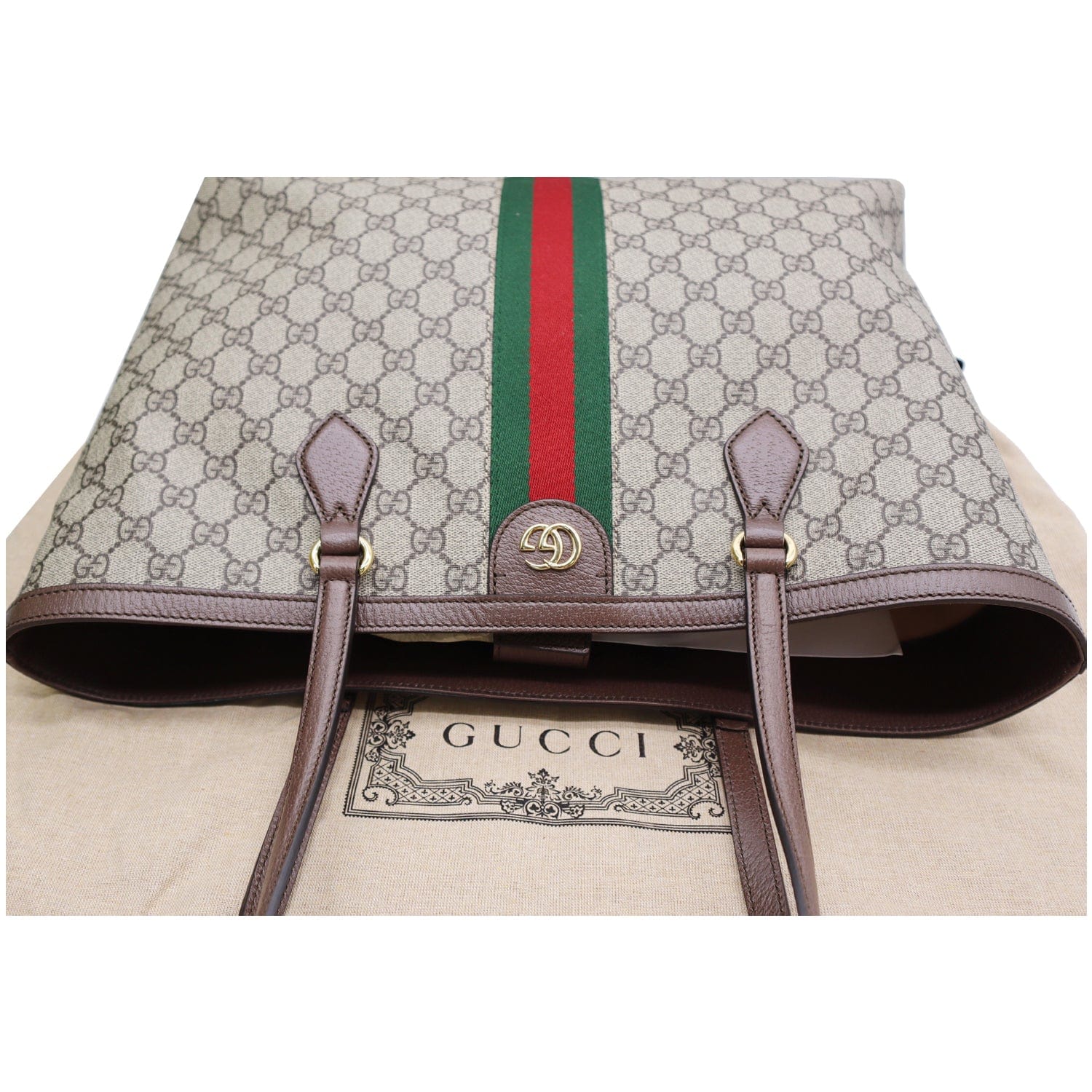 GUCCI Ophidia Medium Gucci Supreme Canvas Tote Bag Beige 631685