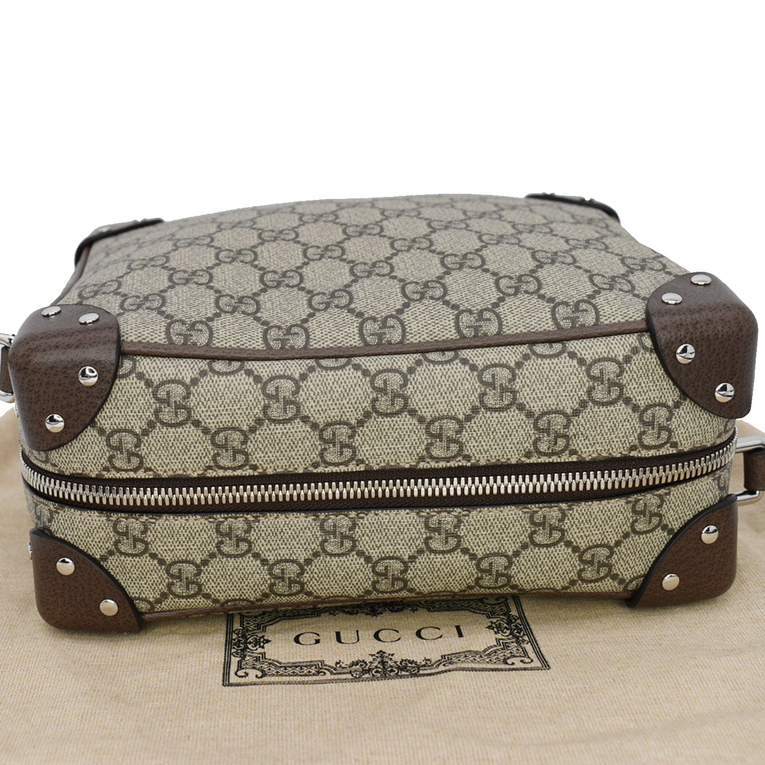 GUCCI Gucci Supreme Monogram Canvas Shoulder Bag Beige 626363