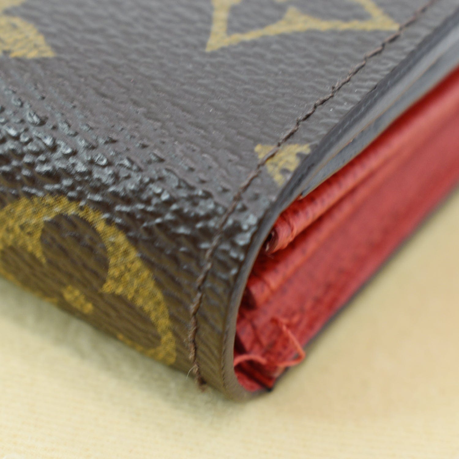LOUIS VUITTON Groom Portefeuille Sarah Monogram Canvas Wallet Brown