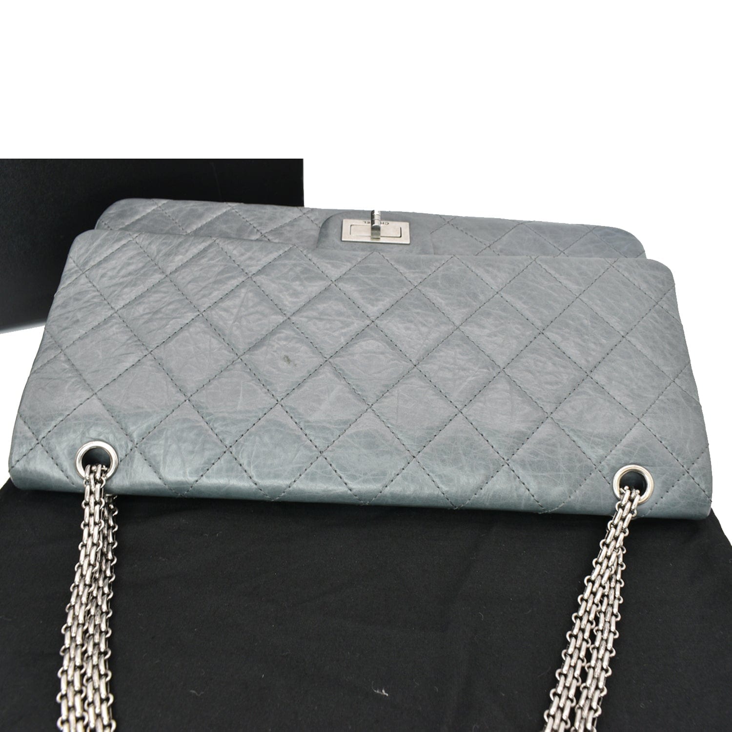 Chanel 50th Anniversary 2.55 Reissue 228 Quilted Aged  Shoulder Bag Grey