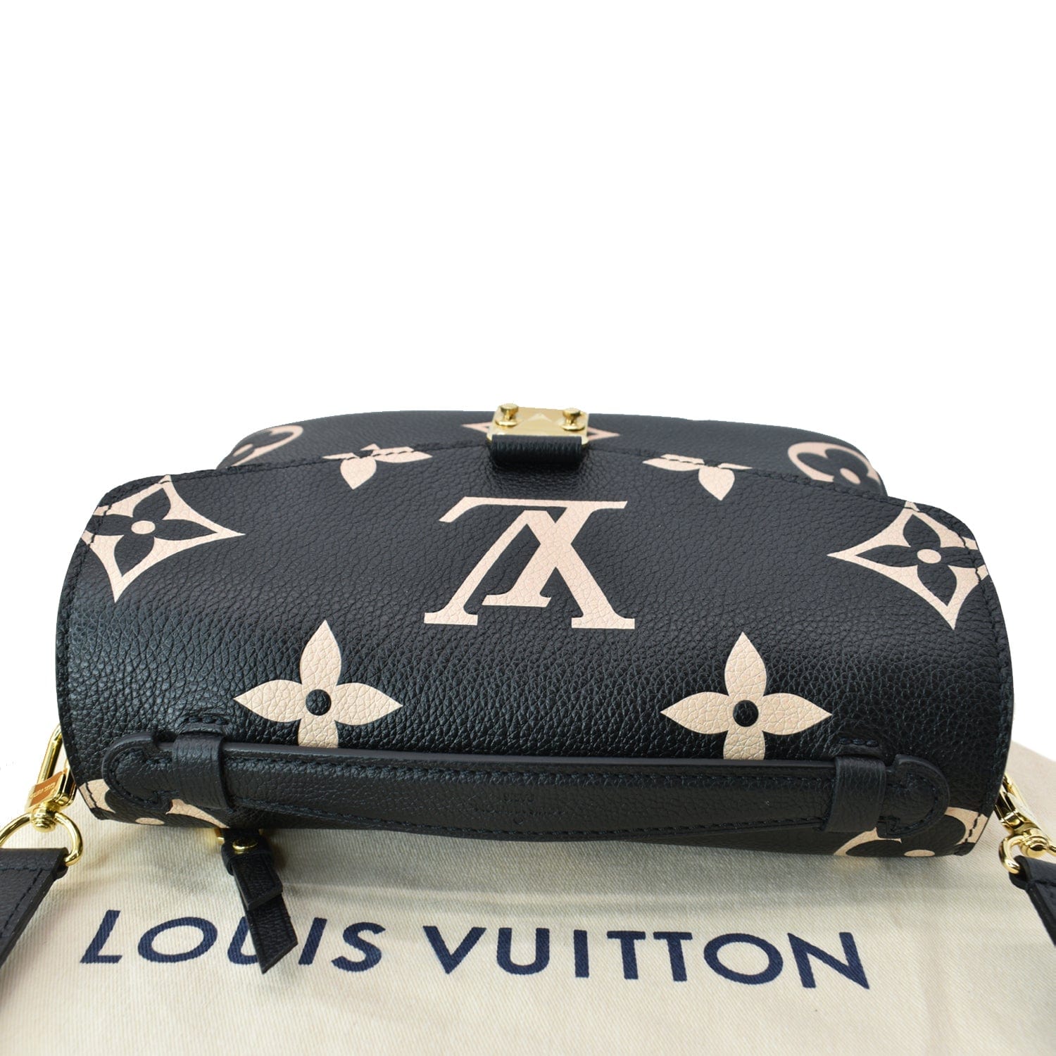 LOUIS VUITTON Metis Pochette Bicolor Empreinte Leather Crossbody Bag Black