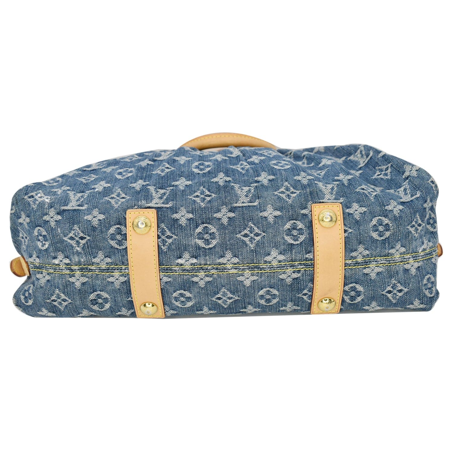 LOUIS VUITTON Cabby MM Monogram Denim Shoulder Bag Blue