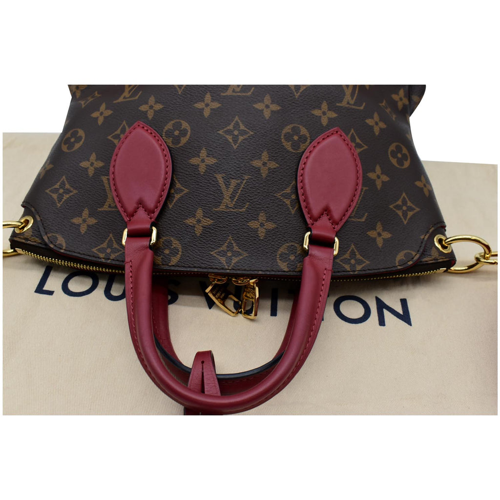 LOUIS VUITTON Flower Zipped PM Monogram Canvas Tote Bag Brown