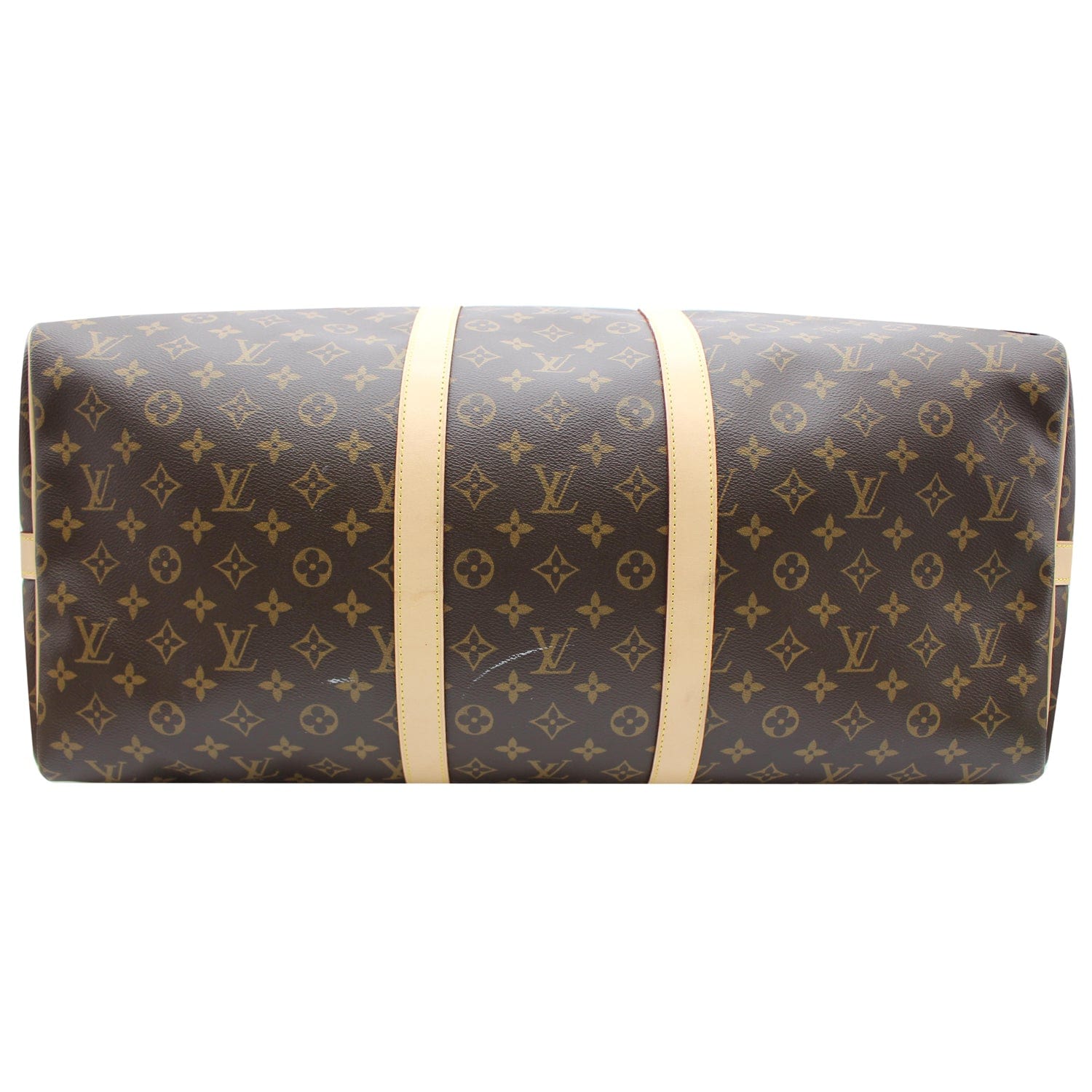 LOUIS VUITTON Keepall 55 Bandouliere Monogram Canvas Travel Bag Brown