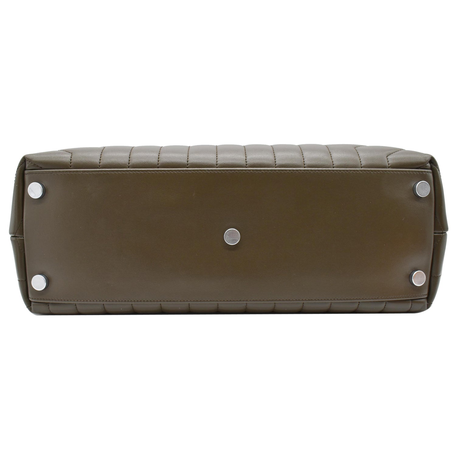 YVES SAINT LAURENT Large Loulou  Matelasse Chain Shoulder Bag Khaki Green